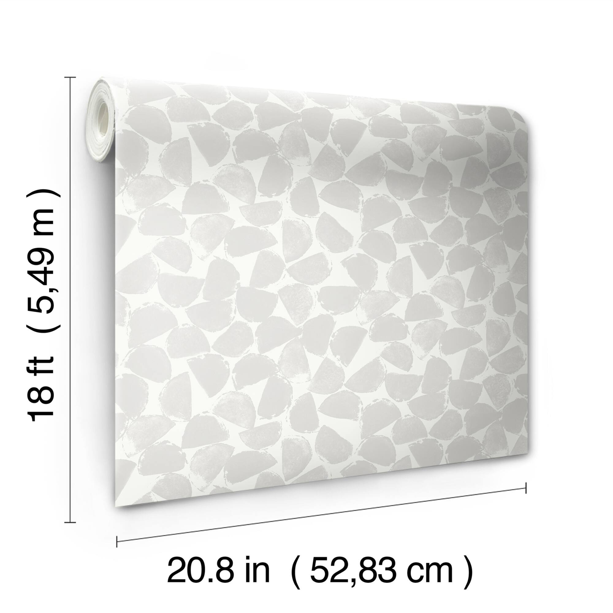 InHome Bliss Print Gray Peel & Stick Wallpaper